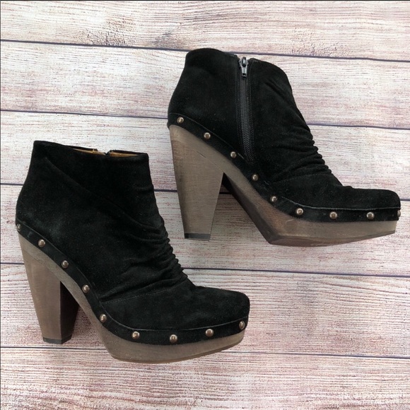 Nine West Epponier Clog Heel Boot 9.5 Black Suede - Picture 4 of 8